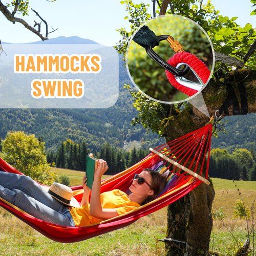 Locking Carabiner Clips Heavy Duty 12kN (2697 lbs)-Lightweight carabiners for Keys Hammocks,Swing,Locking Dog Leash and Harness, Camping,Outdoor and Gym etc,Hiking&Utilit ﻿