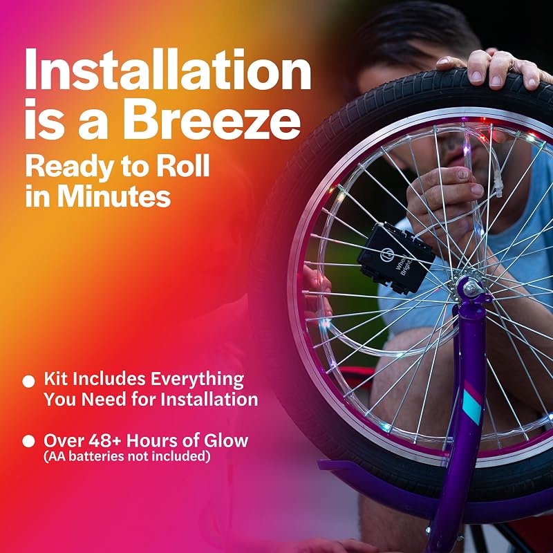 Color Changing Wheel Light 2-Pack for Kids Bikes - Brightz WheelBrightz, 1 Wheel Light Variation