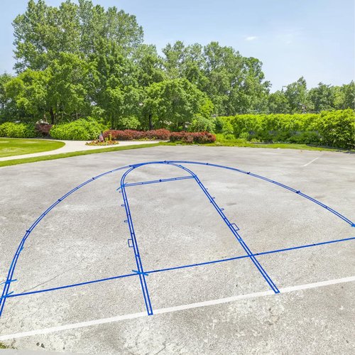 LndscLaser Waterproof Basketball Court Stencil Kit for Concrete, Basketball Court Marking Kit, Plastic Material, Sun-Resistant NOT Paper Board, Durable,Reusable, Can be Used More Than 100 Times