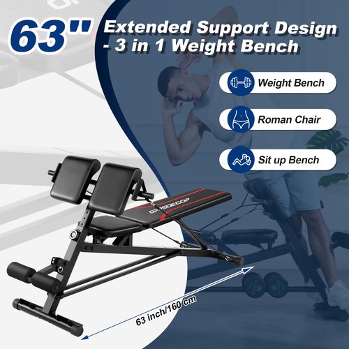 OPPSDECOR Weight Bench Set with Preacher Curl Hyper Back Extension, All-in-One Sit Up Bench, Roman Chair, Professional Bench Press for Full Body Exercise Workout Benches for Home Gym