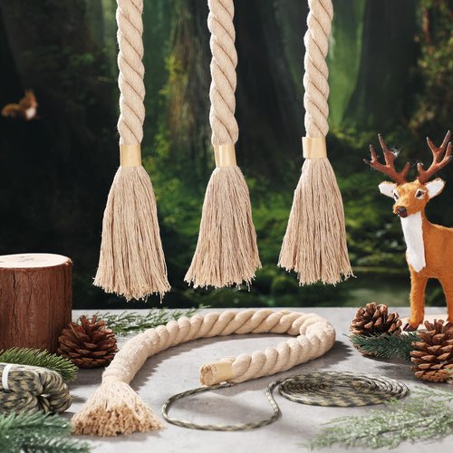 Yoojahow 4 Pack Hemp Scrape Rope 30 Inch Deer Scent Rope for Deer Hunting Mock Scrape Rope Rigid Hemp Rope Deer Hunting Accessories for Deer Hunting