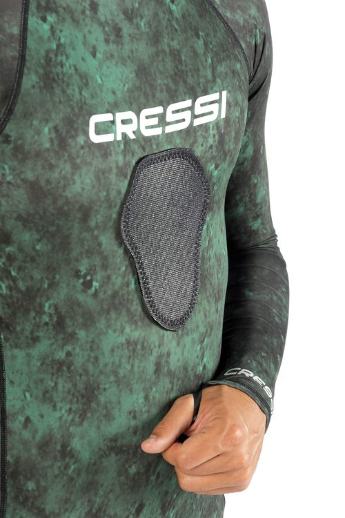 Cressi Unisex Adult Crew-neck Camouflage Rash Guard, Camo Green, Large US