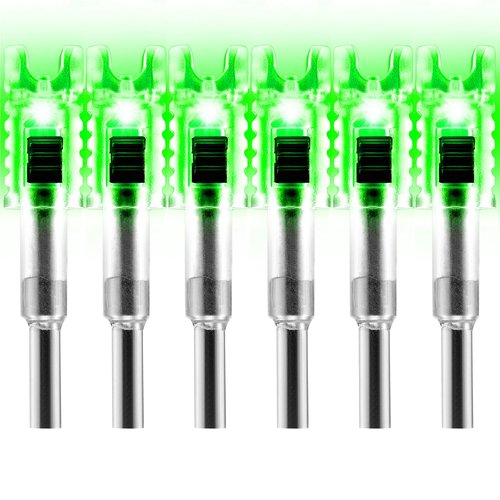 KEAUP 6 Pack Lighted Nocks for Crossbow Bolts with .285”/.297”/.300”/.305” Bushings Half-Moon Crossbow Nock LED Nock, ON/Off Switch Included
