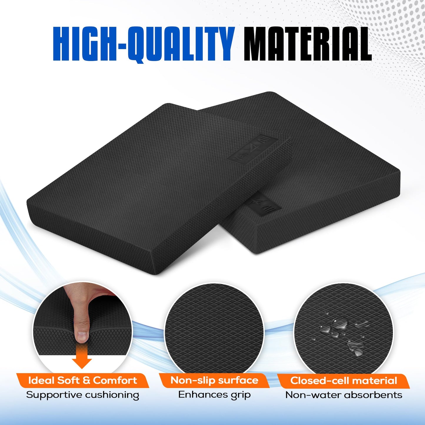Yes4All Balance Pad, Nonslip TPE Foam Balance Pad with Upgraded Sizes - L, XL, XXL Balance Mat for Fitness, Yoga & Stability Training - Multicolor Options - XL, Black