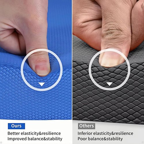 MBHKRRS Exercise Balance Pad – Large Cushioned Non-Slip Foam Mat & Knee Pad for Fitness, Stability Training, Physical Therapy (black)