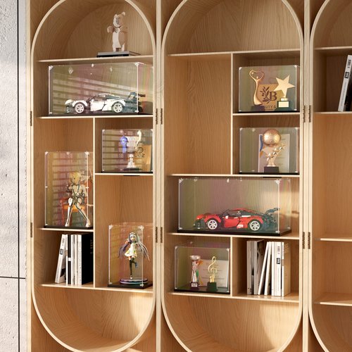 Clear Acrylic Display Case, Self-Assemble Showcase for Collectibles, Action Figures, Dolls, Toys - Alternative Glass Box for Commemorative Gifts (6x6x10 inch, 15x15x25 cm)
