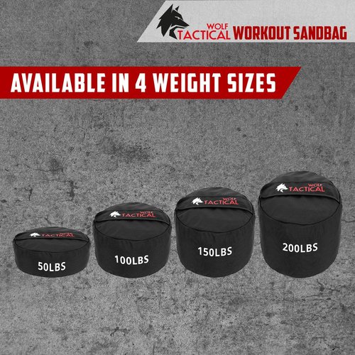 WOLF TACTICAL Sandbag Workout Bag Sand Bags for Weight Training Workout Sandbag Fitness Sand Bag (100 LB (Red))