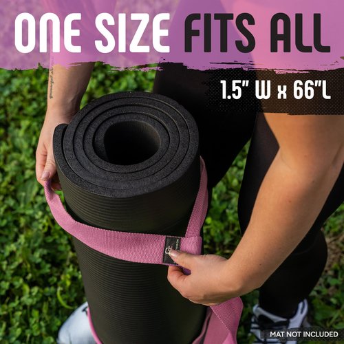 Gradient Fitness Premium Cotton Yoga Mat Strap (Pink, Soft)