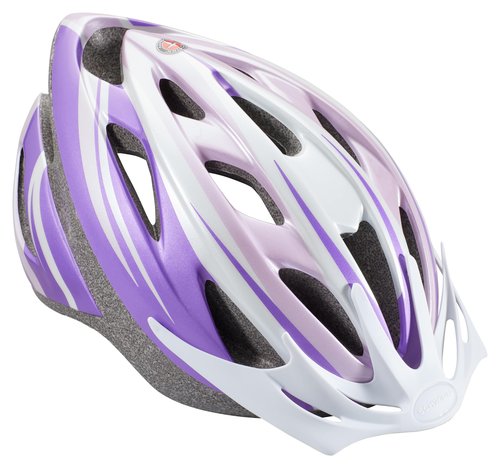 Schwinn Thrasher Bike Helmet for Youth Boys Girls Age 8-14 with Suggested Fit 55-58cm, Lightweight with Adjustable Side & Chin Strap, CPSC Safety Certified, Purple/White