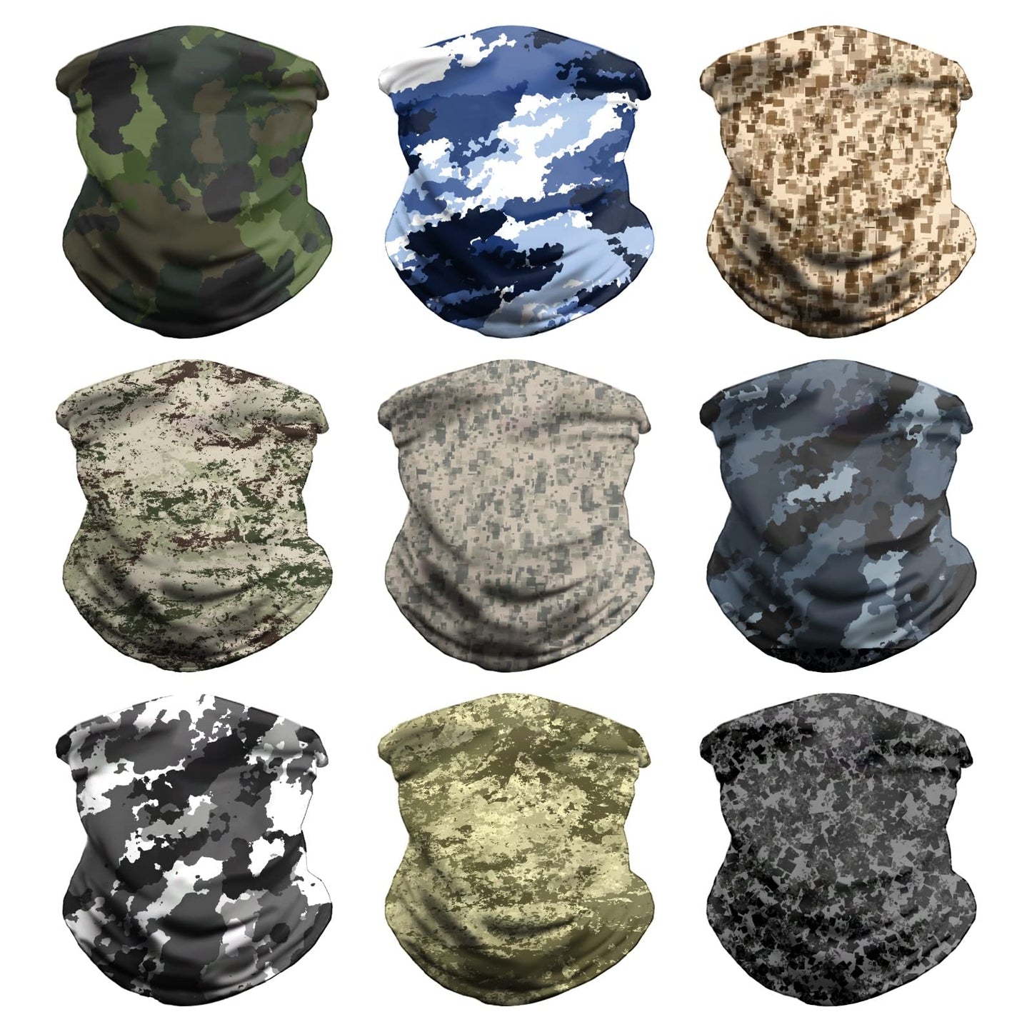 VCZUIUC Headwear Head Wrap Face Scarf Mask Neck Warmer Balaclava for Sports CAMO 5