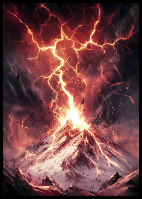 MTG Card Sleeves - Burst Lightning Bolt - Ultra Clear Front & Matte Finish Back, 100 Count Standard Size Matte Art Sleeve for Magic The Gathering