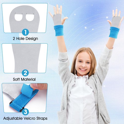 Abeillo 2 Sets of Gymnastics Grips Wristbands for Girls Youth Kids, PurpleGymnastic Hand Grips Gymnastic Bar Palm Protection and Wrist Support Sports Accessories, Medium