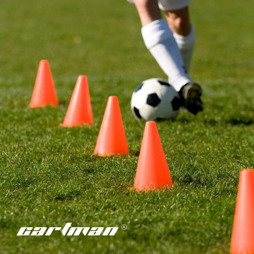 CARTMAN 7 Inch 12 Pack Plastic Training Cones, Agility Soccer Cones, Indoor Outdoor and Festive Events Field Marker Agility Cones for Soccer, Skating, Football, Basketball