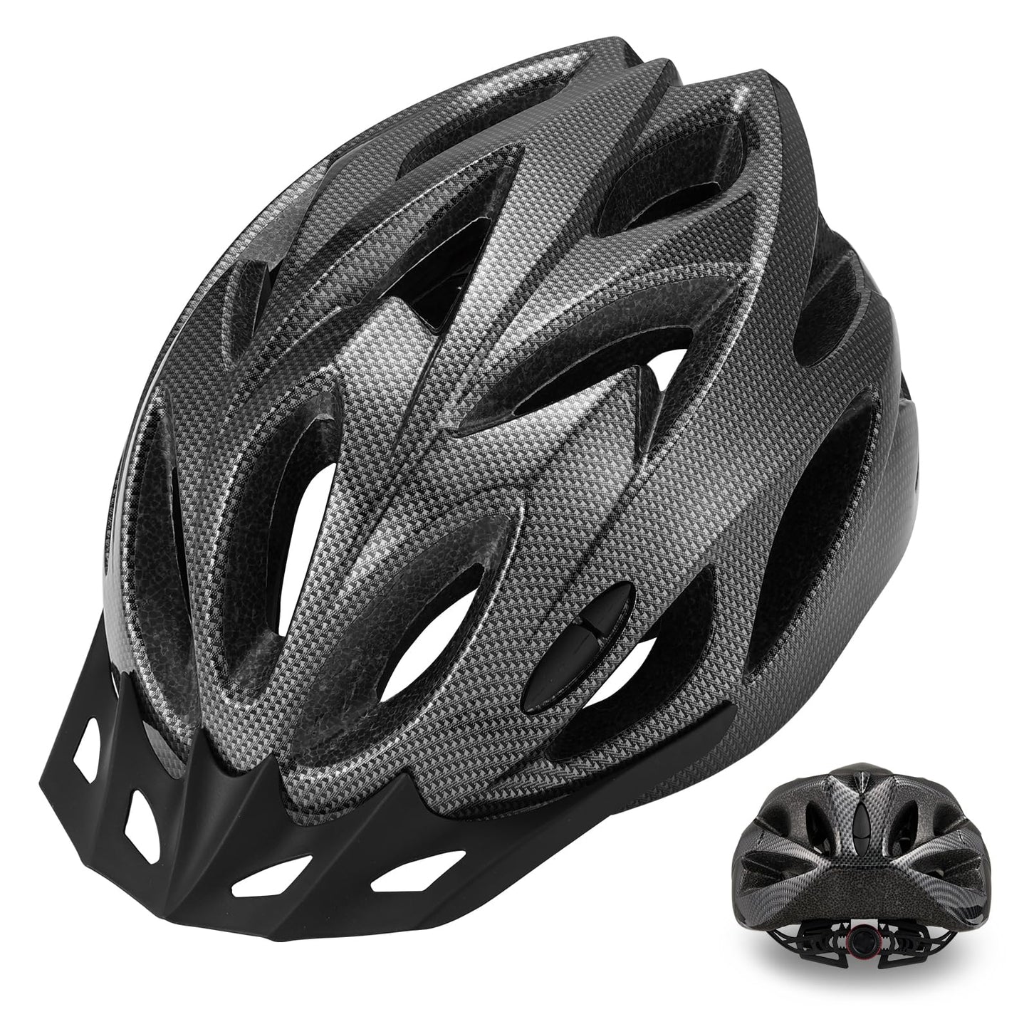 Zacro Adult Bike Helmet, Lightweight Bicycle Helmet with Removable Pads and Visor, CPSC Certified Safety Helmet for Men Women, Mountain Road Cycling Helmet for Adult, Black