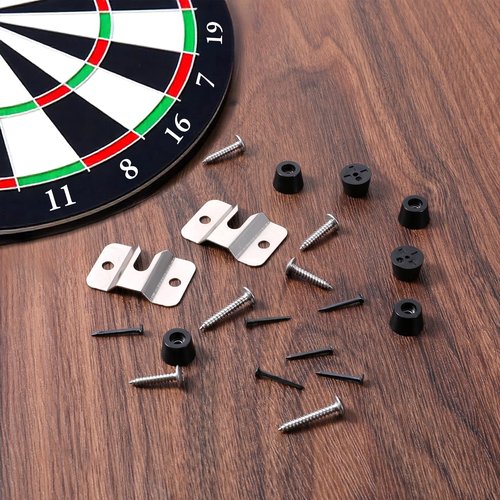 4 Sets Dartboard Hanger, Dartboard Mounting Bracket Wall Bracket with Screws and Stabilisers, Stainless Steel Dart Display Stand Wall Bracket, Dart Board Accessories