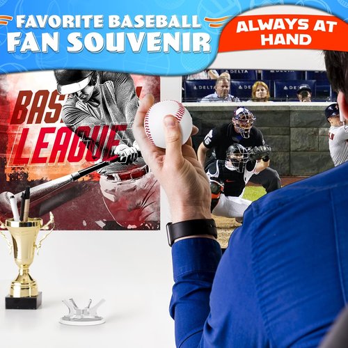 Clear Baseball Holder Stand – Versatile Acrylic Baseball Stand & Softball Holder for Baseballs, Tennis & Golf Balls – Sturdy and Scratch-Resistant, Minimalistic Design for Home or Office Display
