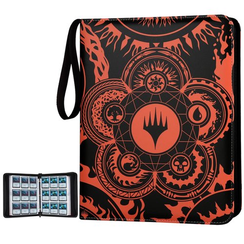 MTGPRO 9-Pocket Card Binder for MTG,720 Double Sided Pocket PU Trading Collection Binder,Premium Collector Card Album for MTG,TCG,Yugioh,Game Cards(Orange)