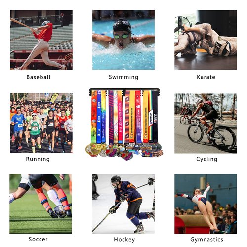 Goutoports Medal Hanger Display - Showcase and Protect Your Medals in Style Metal Resistant to Damage Breakage Bending - Equipped with Mounting Accessories Easy to Install