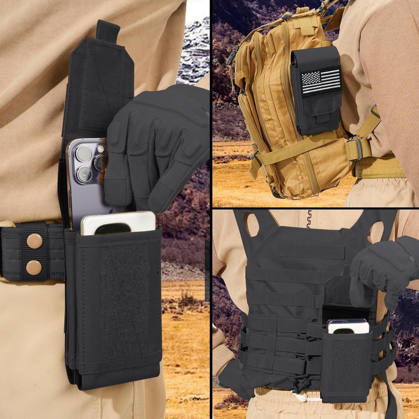 Tactical Molle Phone Holder Pouch Duty Belt Vest Tactical Gear Accessories