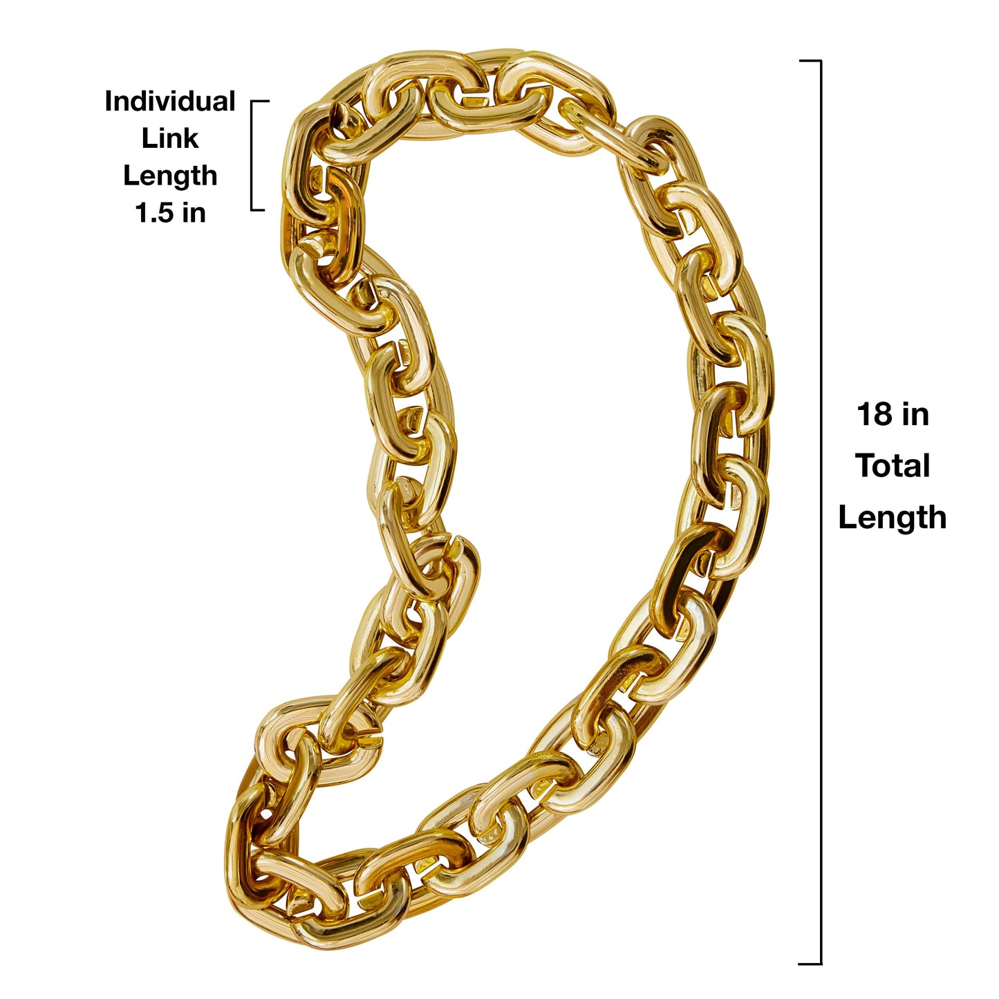 Rubies Jumbo Gold Plastic Chain Necklace Costume Accessory for Adults, Men's No Size