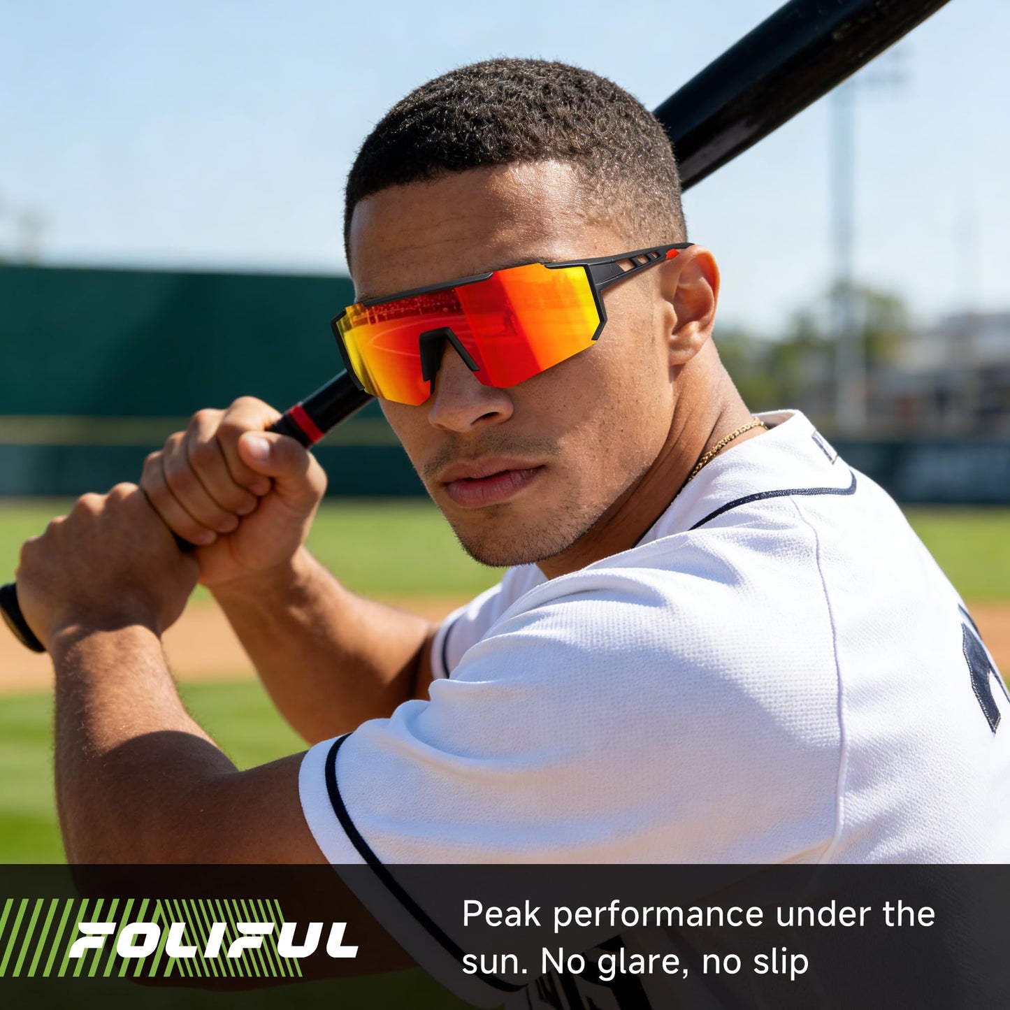 Foliful 3 Pack Polarized Sports Sunglasses Men Women, Running Mens Sunglasses UV Protection for Baseball Cycling Fishing, Grey/Dark Blue/White