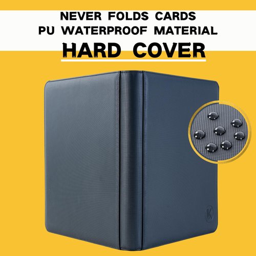 KUOOKING Toploader Binder, Holds 112+ Toploaders, 4 Pocket Top Loader Card Storage Case, Double-Sided Pockets for trading card in 3 x 4'' Toploaders