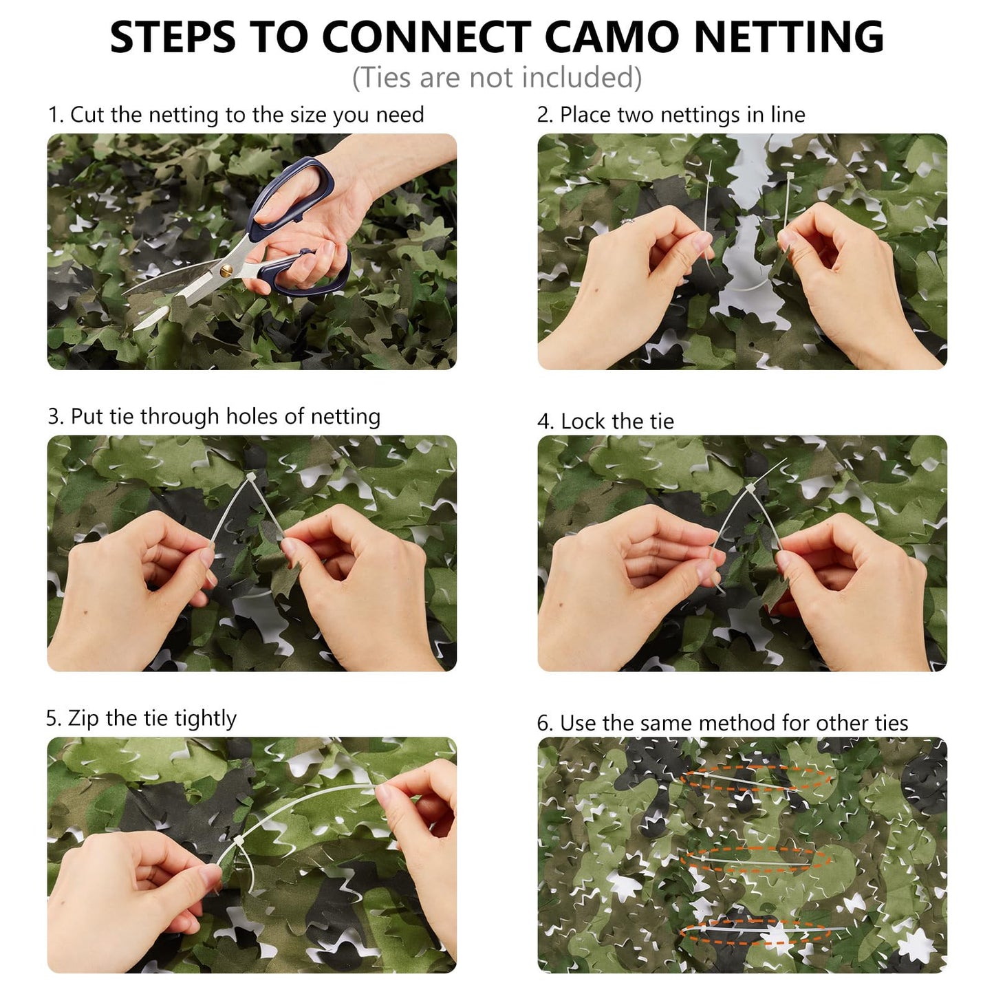 BASSDASH Camo Netting Camouflage Mesh Water Resistant for Hunting Blind Party