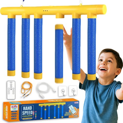 Happi Tini Reflex Drop Sticks Challenge Game, Hand Eye Coordination Training Toy, Upgrade Remote Control 3 Adjustable Speed