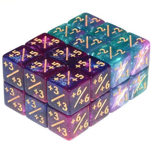 Anduin Technology, Six Sided Dice Set, 24Pieces Galaxy Counter Dice Token Dice Tracking Counter for MTG CCG Card Gaming