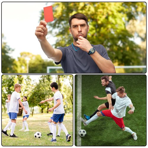 Mabor 2Pcs Soccer Referee Cards, Red and Yellow Warning Cards Set with Record Paper, Pencil and Card Storage Wallet, Soccer Referee Kit for Football Matches, Sports Games
