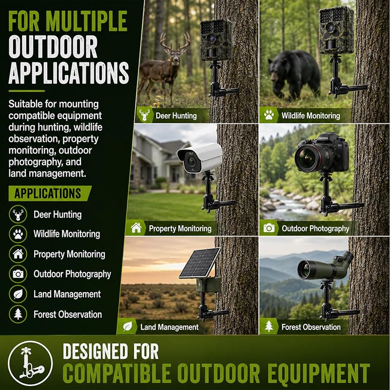 Nuobake Trail Camera Mount 2-Pack, Screw-In Tree Mounts for 1/4-20 Cameras & Accessories