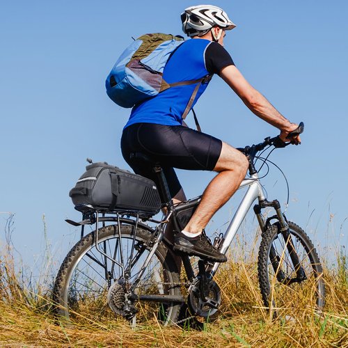 ANCHOM Rear Bike Rack Bag, 8L PVC Water Resistant Bicycle Bag for Road and Mountain Bikes, Commuter Bag for Grocery Shopping and Cycling, Black