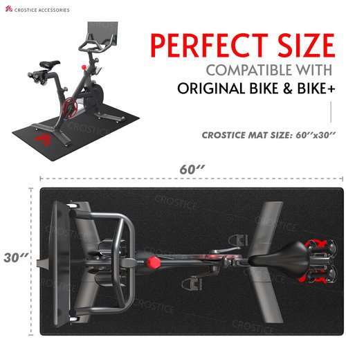 Bike Trainer Mat Compatible with Peloton Bike, for Treadmill & Row, THK 6mm, Under Mat Protect Hardwood Floor Carpet, Trainer Accessory for Indoor Stationary Exercise Bicycle