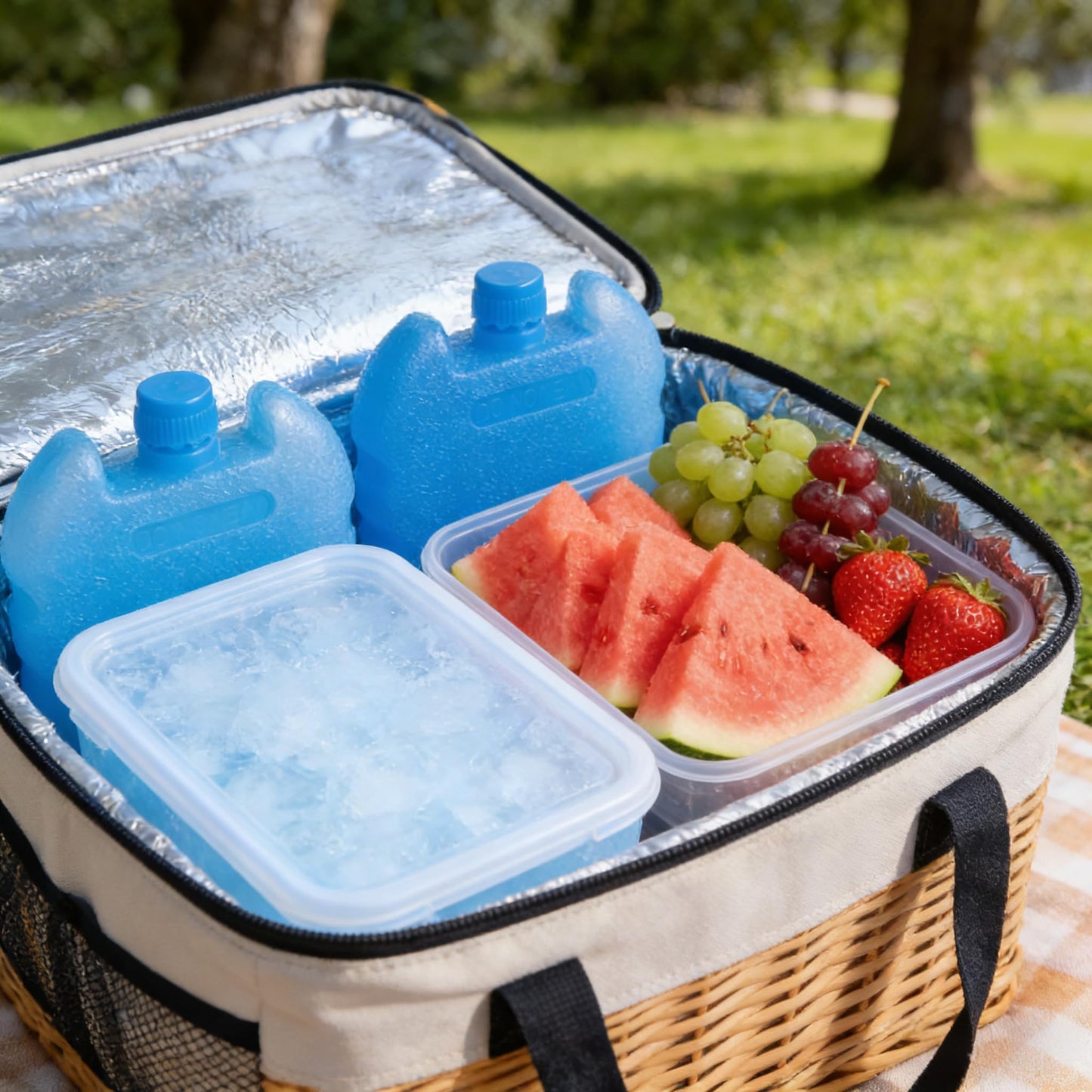 MHFOOU Ice Packs for Air Conditioner, 4PCS Reusable Ice Blocks for Cooler for Cooler, Cooler Freezer Blocks Portable Cooler Freezer Boxes, 5.5 x 3.5 x 1 Inches
