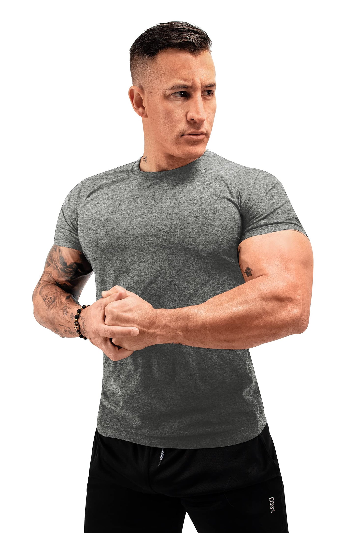 FUXERT Sauna Shirt for Men Sweat Sauna Suit for Gym Exercise Compression Shirt Workout Shapewear (GY L)