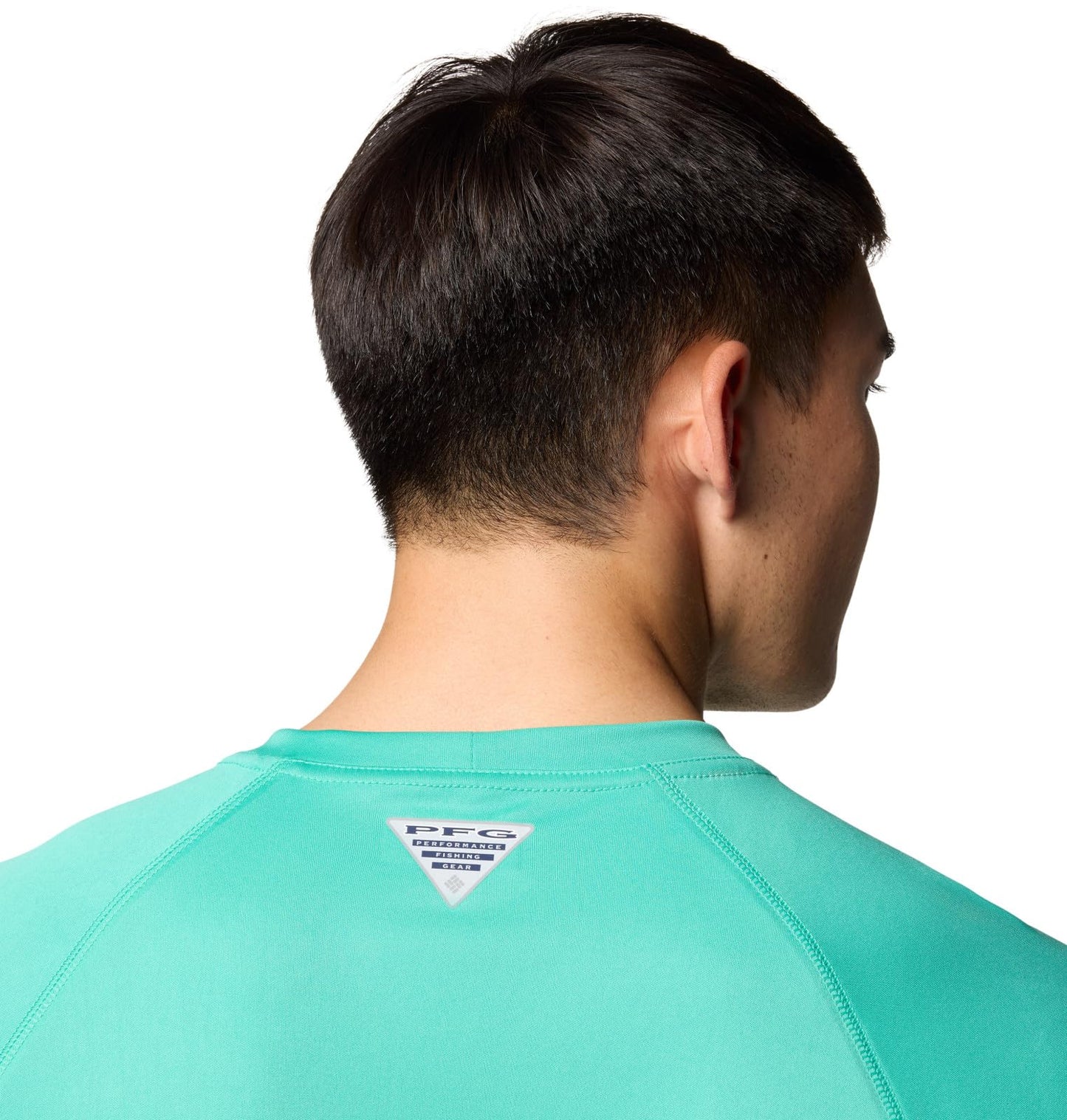Columbia Men's PFG Terminal Tackle Long Sleeve Fishing Shirt, Glaze Green/White Logo, X-Small