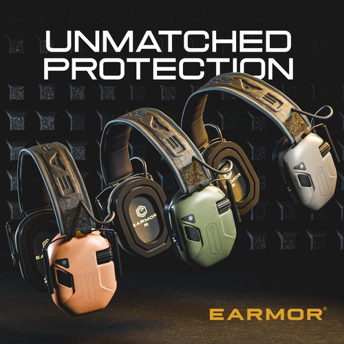 EARMOR M300T Electronic Hearing Protection with Bluetooth Shooting Earmuffs Noise Reduction for Hunting Shooting, SNR 29dB Dynamic Noise Control, Black