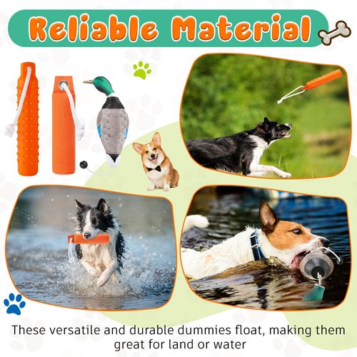 Blueweenly 3 Pcs Canvas Bumper Duck Dummy Bumper Dog Float Toys for Hunting Retriever Training Dog Retriever Outdoor Training Toy Hunting Duck Recognition Trainers