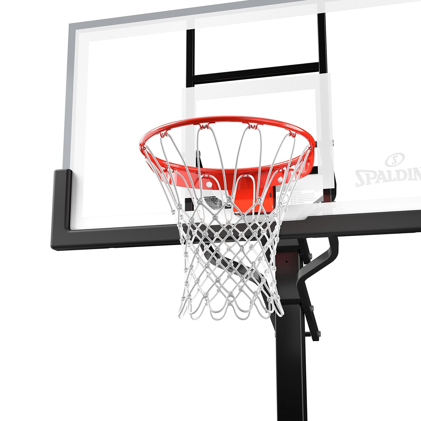 Spalding The Ultimate Hybrid, 54" Glass, Alum Trim, 3 Piece 4" Pole, Screw Jack Lift, Arena Slam Rim, Board Pad- Hybrid