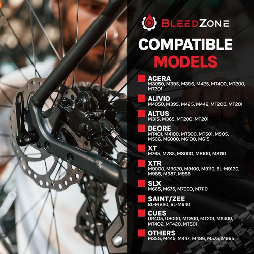 BleedZone Shimano Brake Bleed Kit with 120ml Mineral Oil - Hydraulic Brake Bleed Kit for Shimano Disc Brakes, Bike Brake Bleeder Kit, MTB Brake Bleed Kit, and Mineral Oil Brake Maintenance