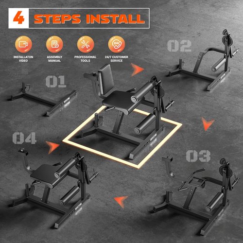 GOIMU Leg Extension and Curl Machine, 4 in 1 Lower Body Workout Machine, Adjustable Leg Curl Machine with Plate Loaded, Leg Extension Machine with Exercise Bench Z2-Upgrade(Black)
