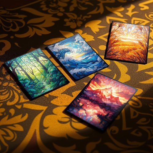 MTG Card Sleeves - Island - Ultra Clear Front & Matte Finish Back, 100 Count Standard Size Matte Art Sleeve for Magic The Gathering