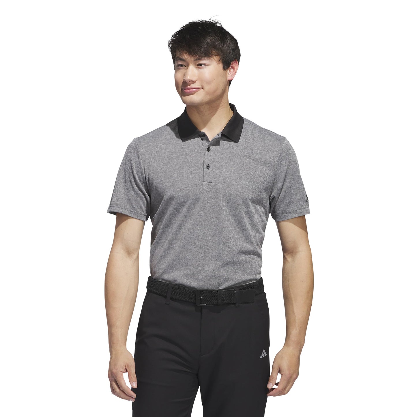 Adi Performance Heathered Polo Shirt, Black, Small