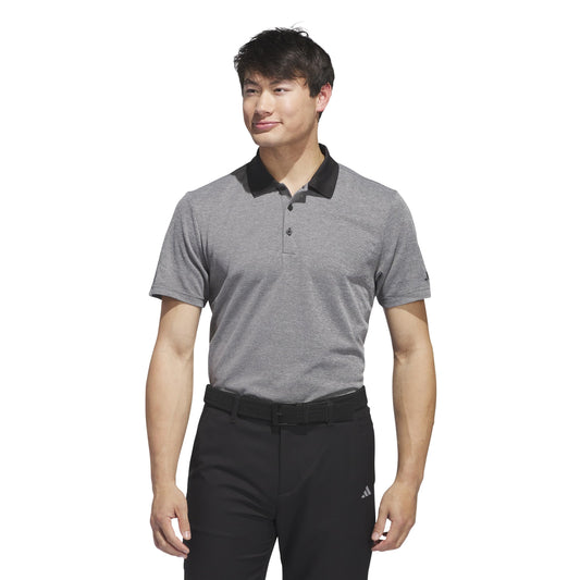 Adi Performance Heathered Polo Shirt, Black, Small