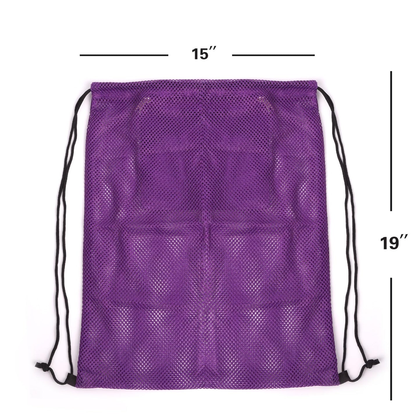 GSE Games & Sports Expert 19"x15" Purple Mesh Backpack Bag. Mesh Drawstring Sports Equipment Sackpack for Gym Gear, Swimming, Toys, Baseballs/Softballs, Pickleballs