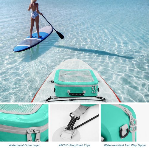 MORXPLOR Waterproof PVC Material Paddleboard Cooler Deck Bag - 12 Can Soft Insulated Cooler for Paddleboarding, Camping & Kayaking