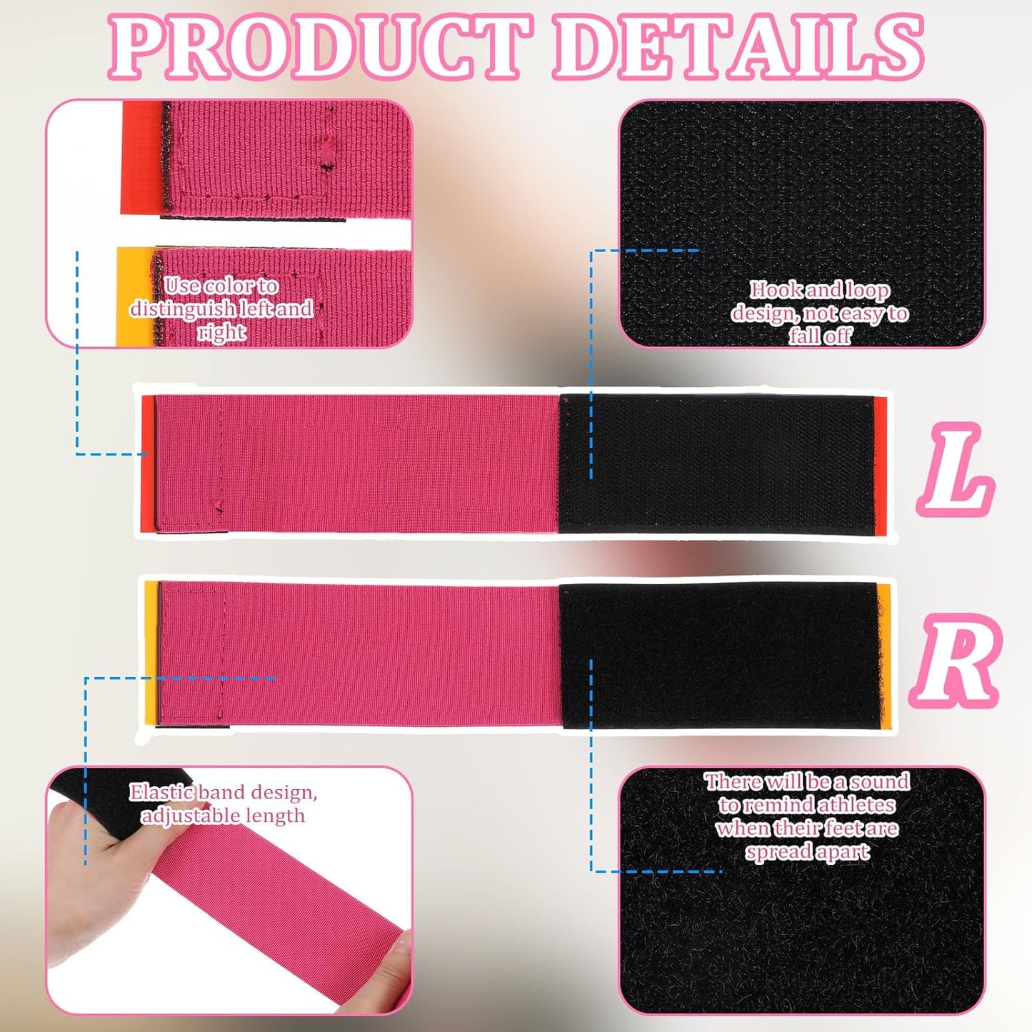 2Pair Back Handspring Trainer, Gymnastics Sticky Toes Gymnastics Tumbling Trainer, Adjustable Bands, Gymnastic Equipment for Home, Gymnastic Stuff
