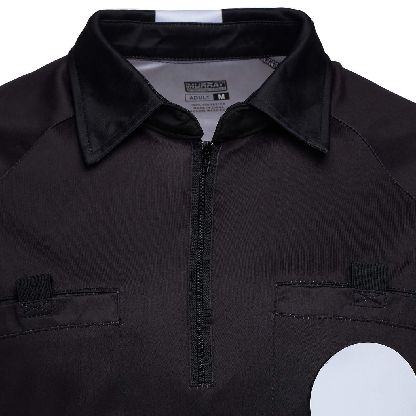 Murray Sporting Goods Pro-Style Soccer Referee Jersey - Short Sleeve | Officials Short Sleeve Soccer Referee Shirt (Black, Small)