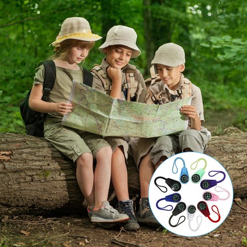 Framad 45 Pcs Mini Compass Bulk for Kids, 3.15×1.02 Inch, Small Portable Compasses for Classroom, Hiking, Survival Kits