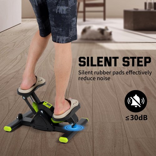 Leikefitness Steppers for Exercise Mini Stair Stepper, Cardio Workout Equipment, Twist Stair Stepper with Resistance Bands Up-Down Motion for Full Body Workout Exercise Equipment for Home(Red) (Green)